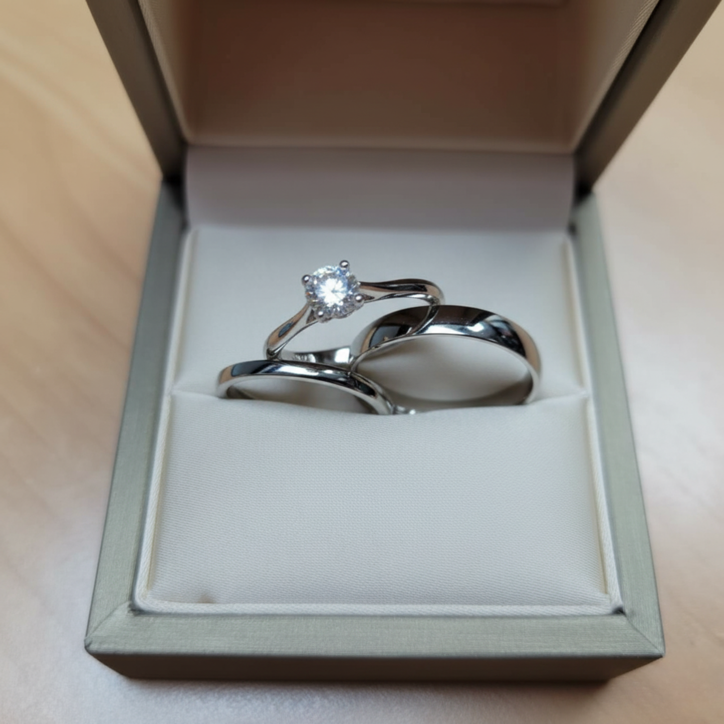 Bonded Soul - Wedding Ring Trios - 925 Sterling Silver