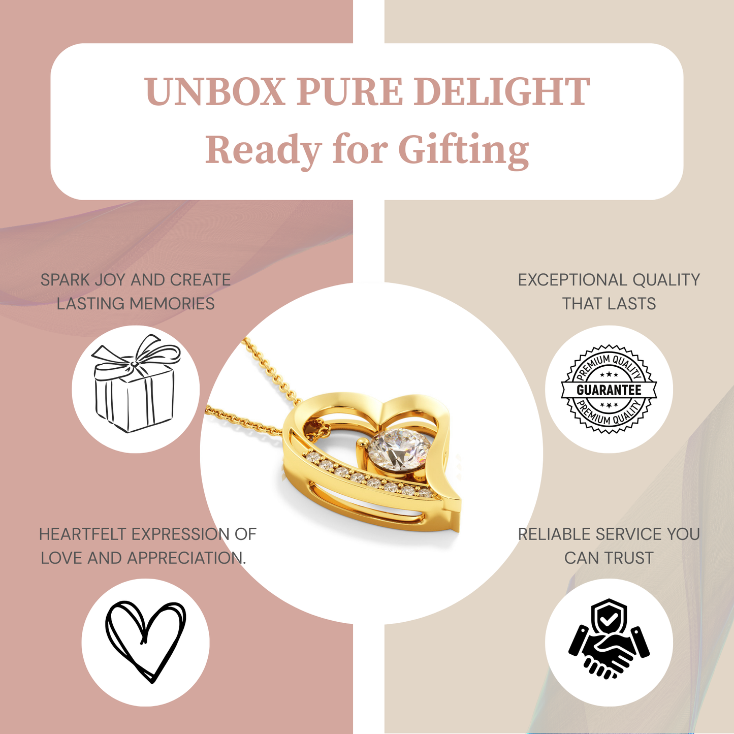 To My Beautiful Daughter Necklace – Elegant Heart Pendant, A Loving Gift for Daughters - Heartfelt Necklace for daughters from mom or dad.