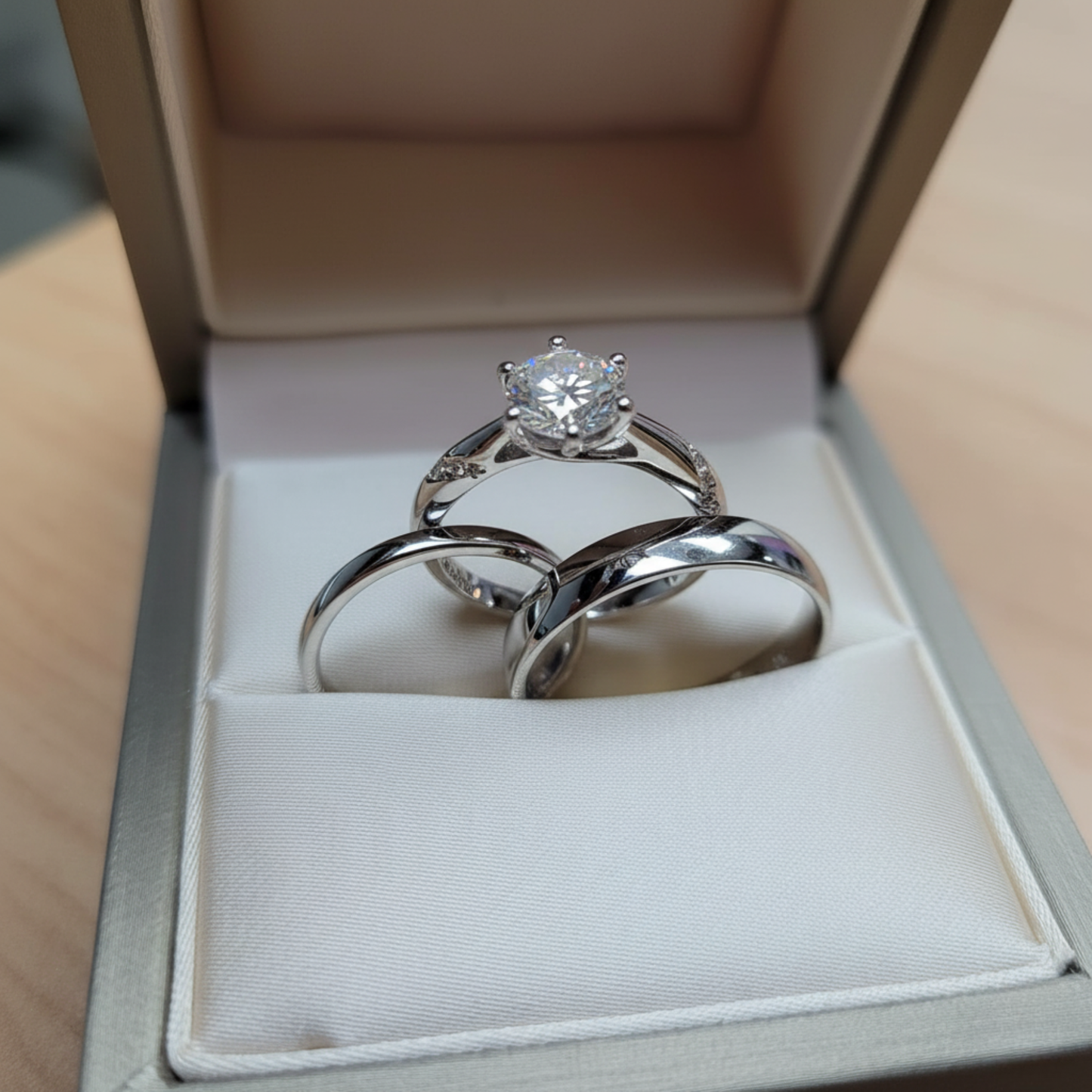 Light of the Heart - Wedding Ring Trios - 925 Sterling Silver