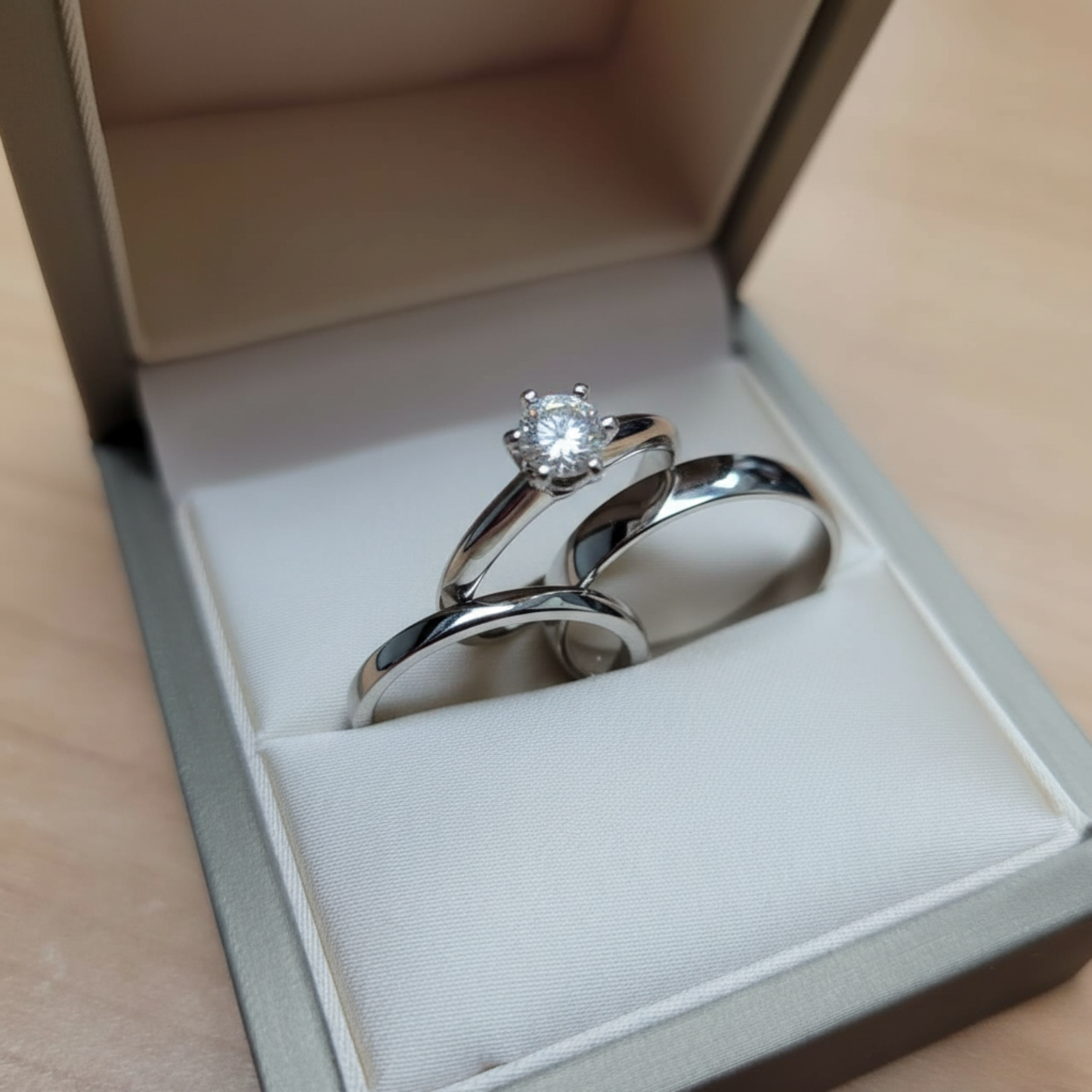 Serene Light - Wedding Ring Trios - 925 Sterling Silver