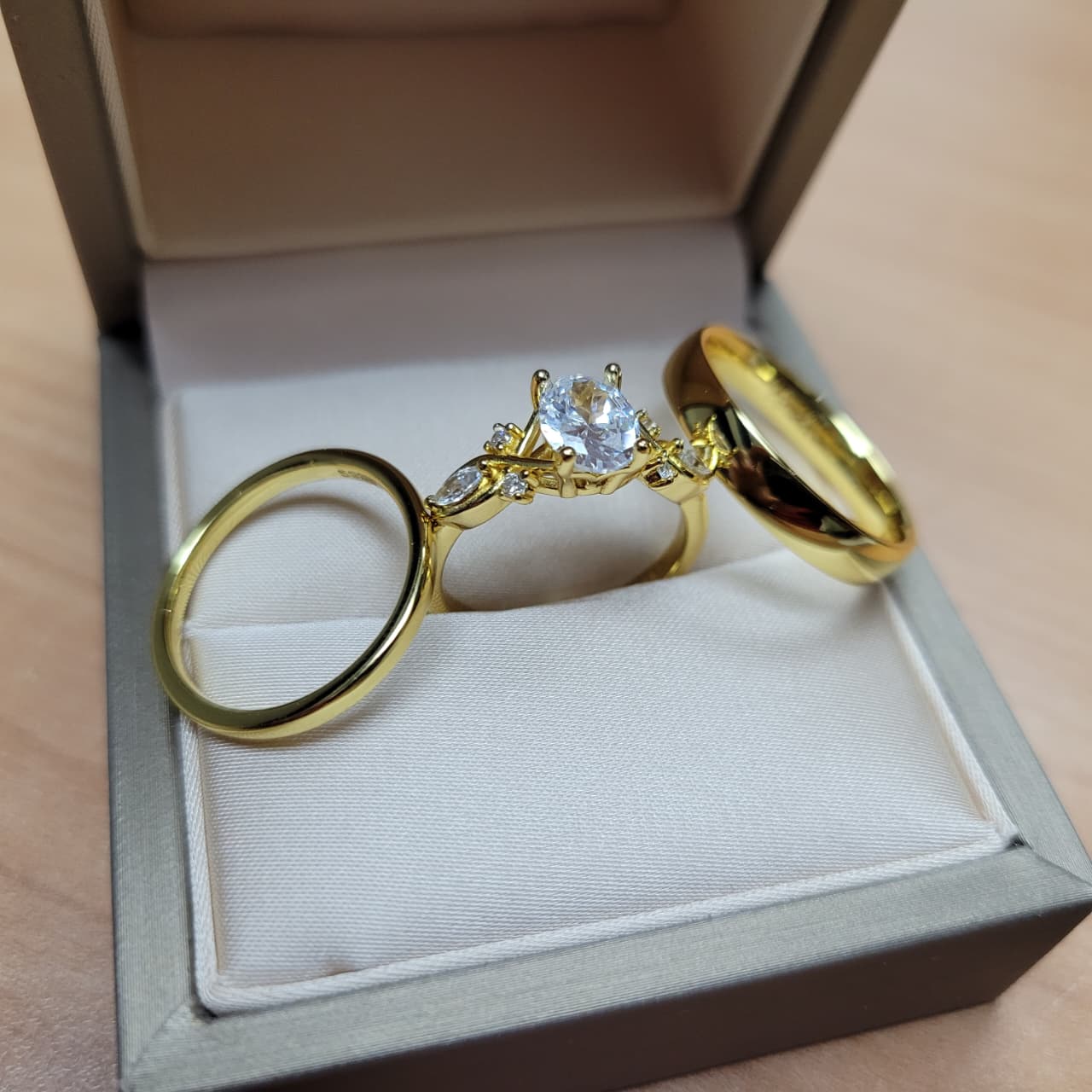 Garden of Light- Wedding Ring Trios - 925 Sterling Silver