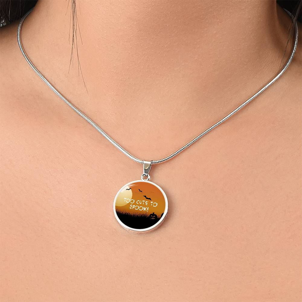 Cute Halloween Pendant, 'Too Cute to Spook' Necklace, Festive Halloween Jewelry, Perfect October Gift, Fun Halloween Accessory