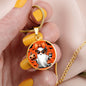 Spooky Chic Halloween Pendant – Customizable Ghost Necklace with Pumpkin and Bats, Halloween Necklace, Festive Halloween Jewelry, gift for.