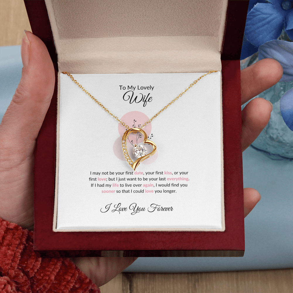 "I Would Find You Sooner" Heart Necklace for Wife, Romantic Anniversary Gift, Love Jewelry