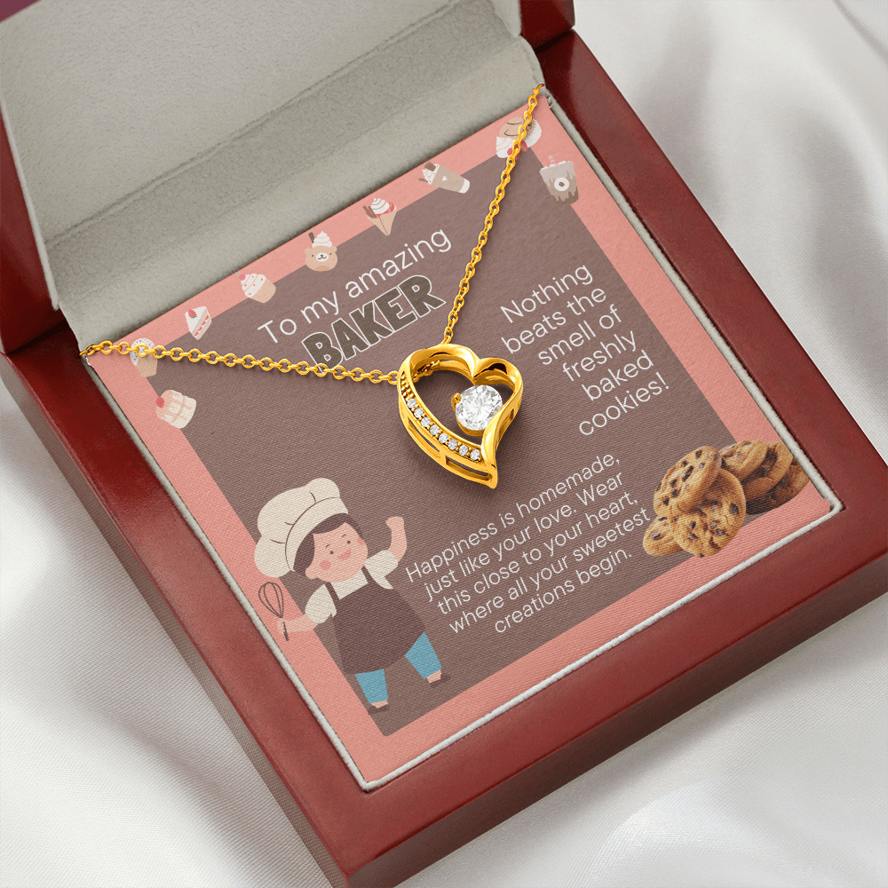 Baker Gift Necklace | Heart Pendant for Baking Lovers | Professional Baker Jewelry | Cooking Enthusiast Gift | Kitchen Lover Present