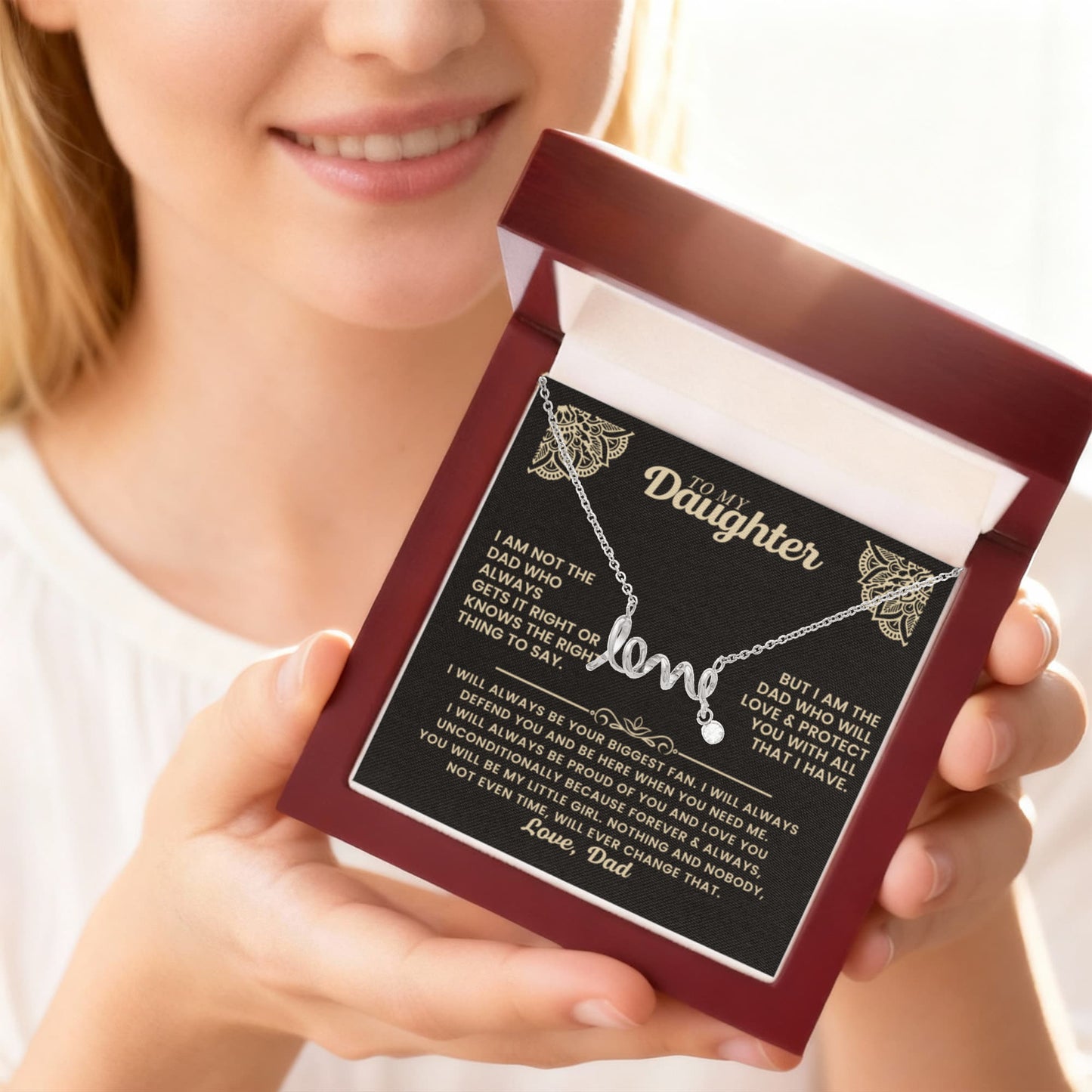 Meaningful Dad to Daughter Necklace - 'From The Moment I Held You' love Jewelry | Touching Father Daughter Gifts That Show Your Love