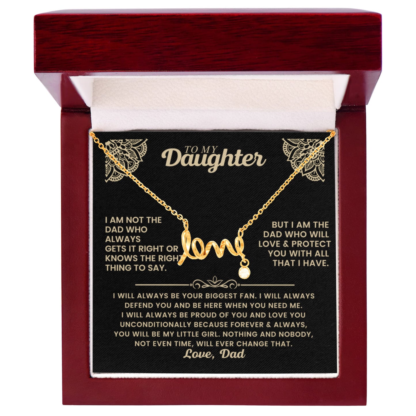 Meaningful Dad to Daughter Necklace - 'From The Moment I Held You' love Jewelry | Touching Father Daughter Gifts That Show Your Love