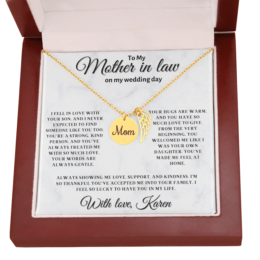 Personalized Mother In Law Necklace, Birthday Gift for Mom In Law, Custom Mother In Law Wedding Gift - Mom memorial