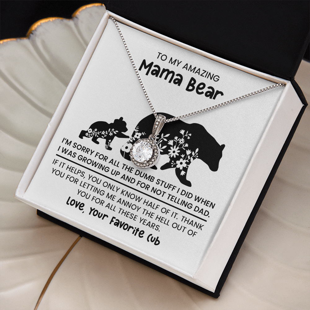 Personalized "Mama Bear" Necklace, Sentimental Mom Gift, Birthday Jewelry
