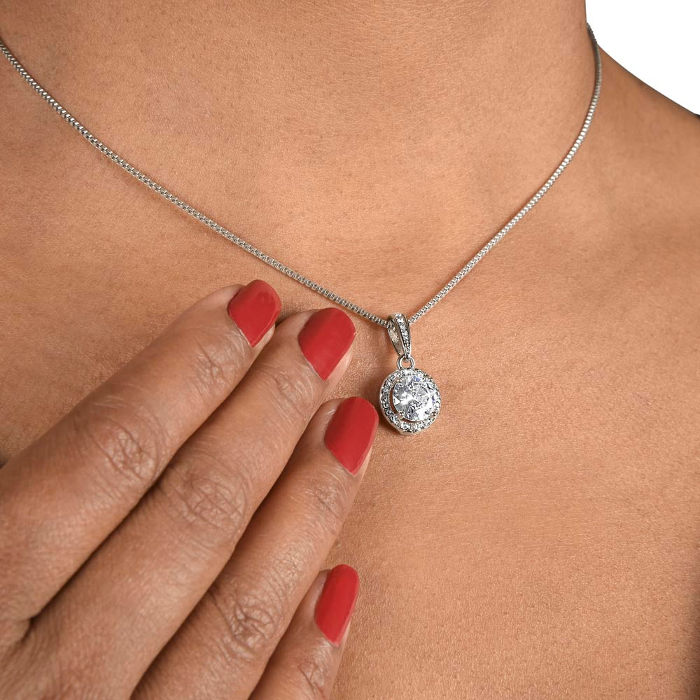 Gifts for Wife Romantic Necklace, Soulmate Gift for Wife, Birthday Gift Ideas for Wife from Husband, Message Card and Gift Box, Stainless Steel, Cubic Zirconia