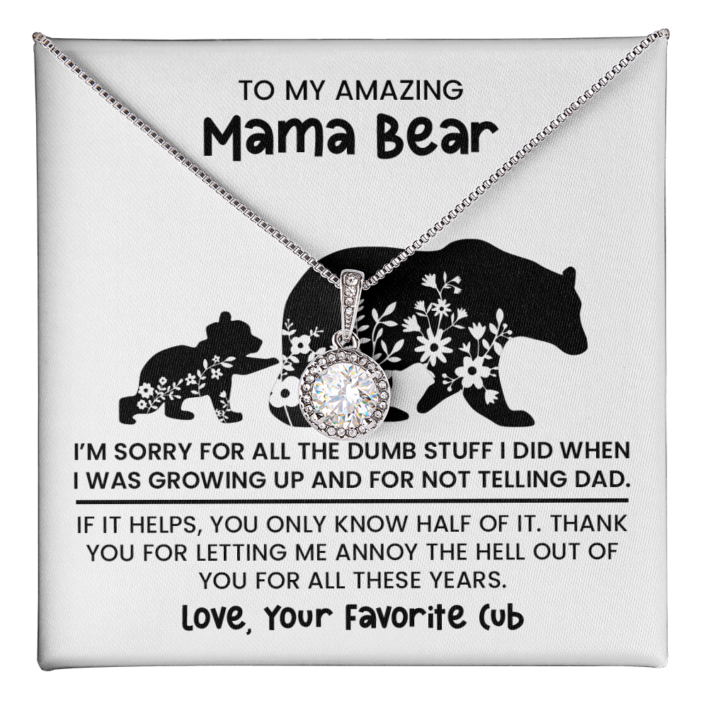 Personalized "Mama Bear" Necklace, Sentimental Mom Gift, Birthday Jewelry