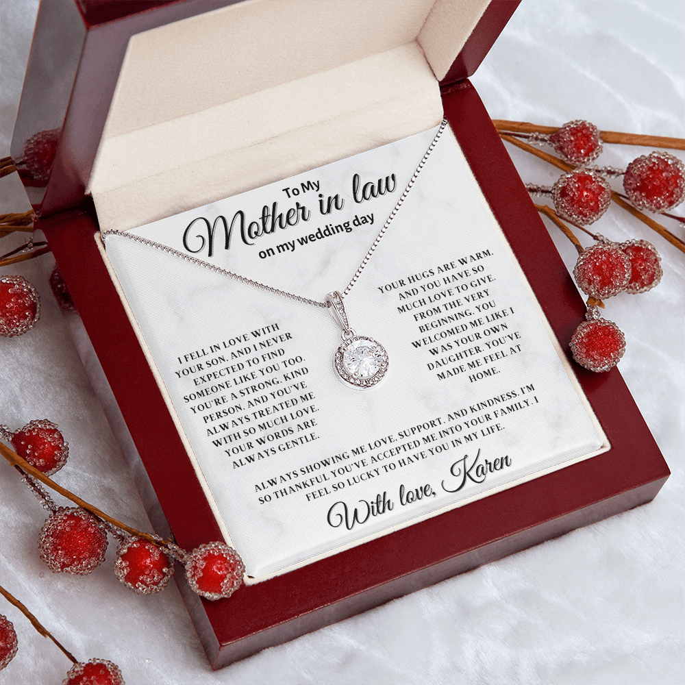 Personalized Mother In Law Necklace, Birthday Gift for Mom In Law, Custom Mother In Law Wedding Gift - Eternal Hope