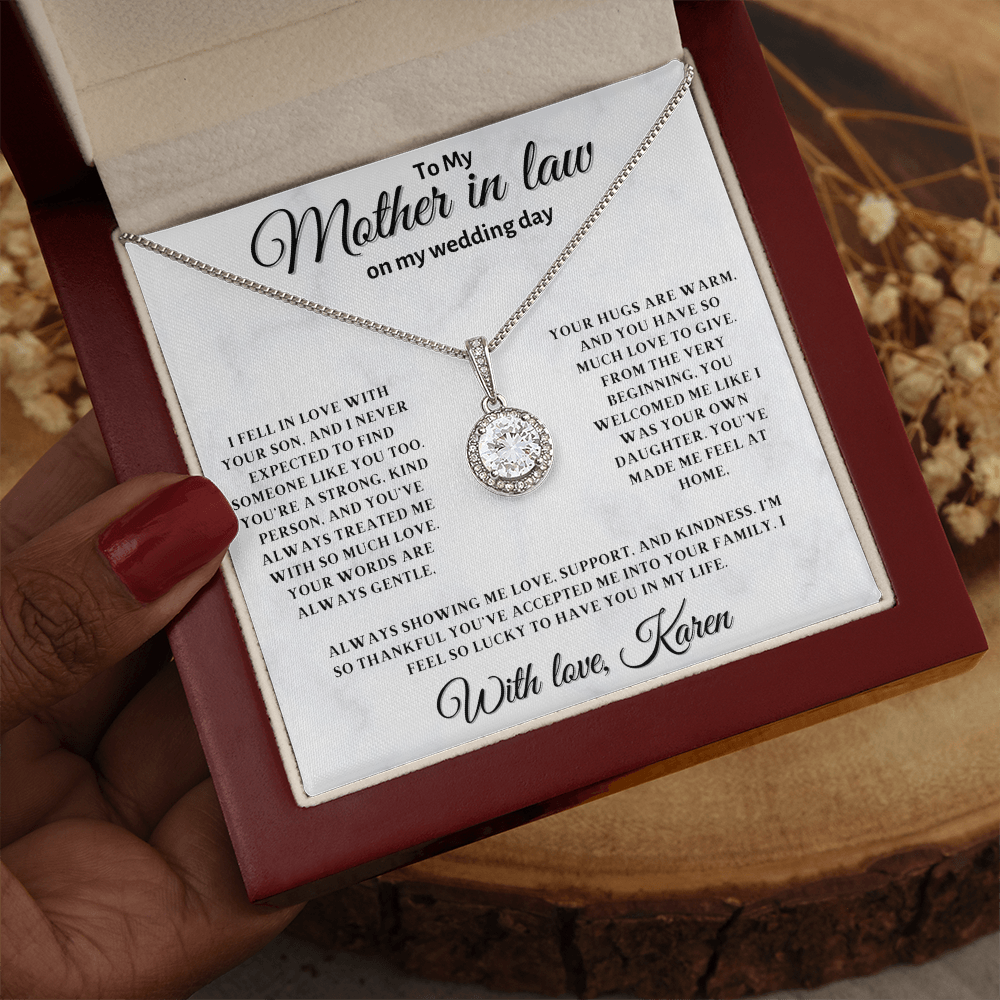 Personalized Mother In Law Necklace, Birthday Gift for Mom In Law, Custom Mother In Law Wedding Gift - Eternal Hope