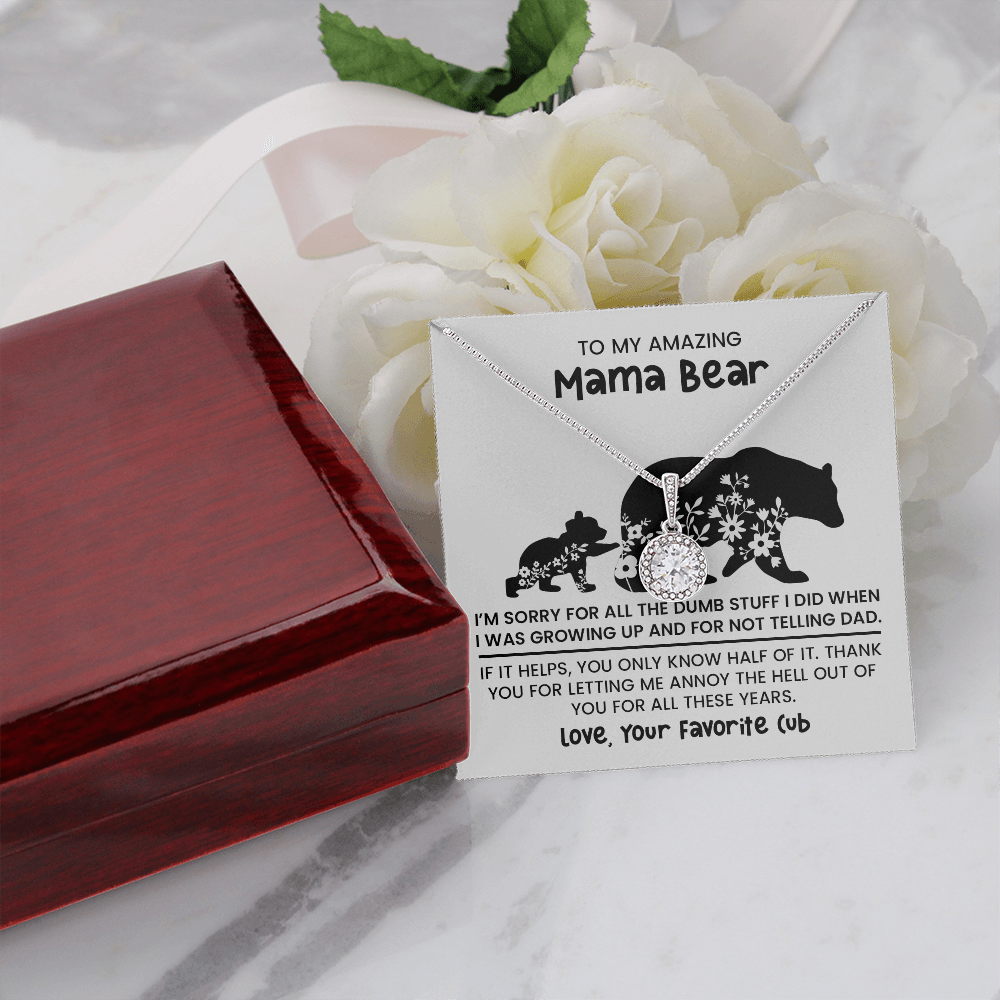 Personalized "Mama Bear" Necklace, Sentimental Mom Gift, Birthday Jewelry