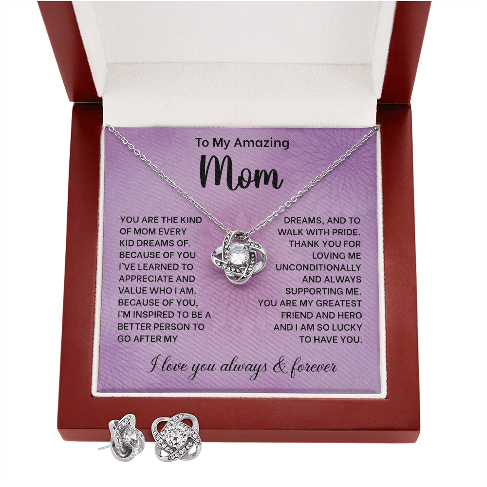 Mother's Day Necklace with Heartfelt Message, "I Love You Always & Forever" Gift, Silver Jewelry