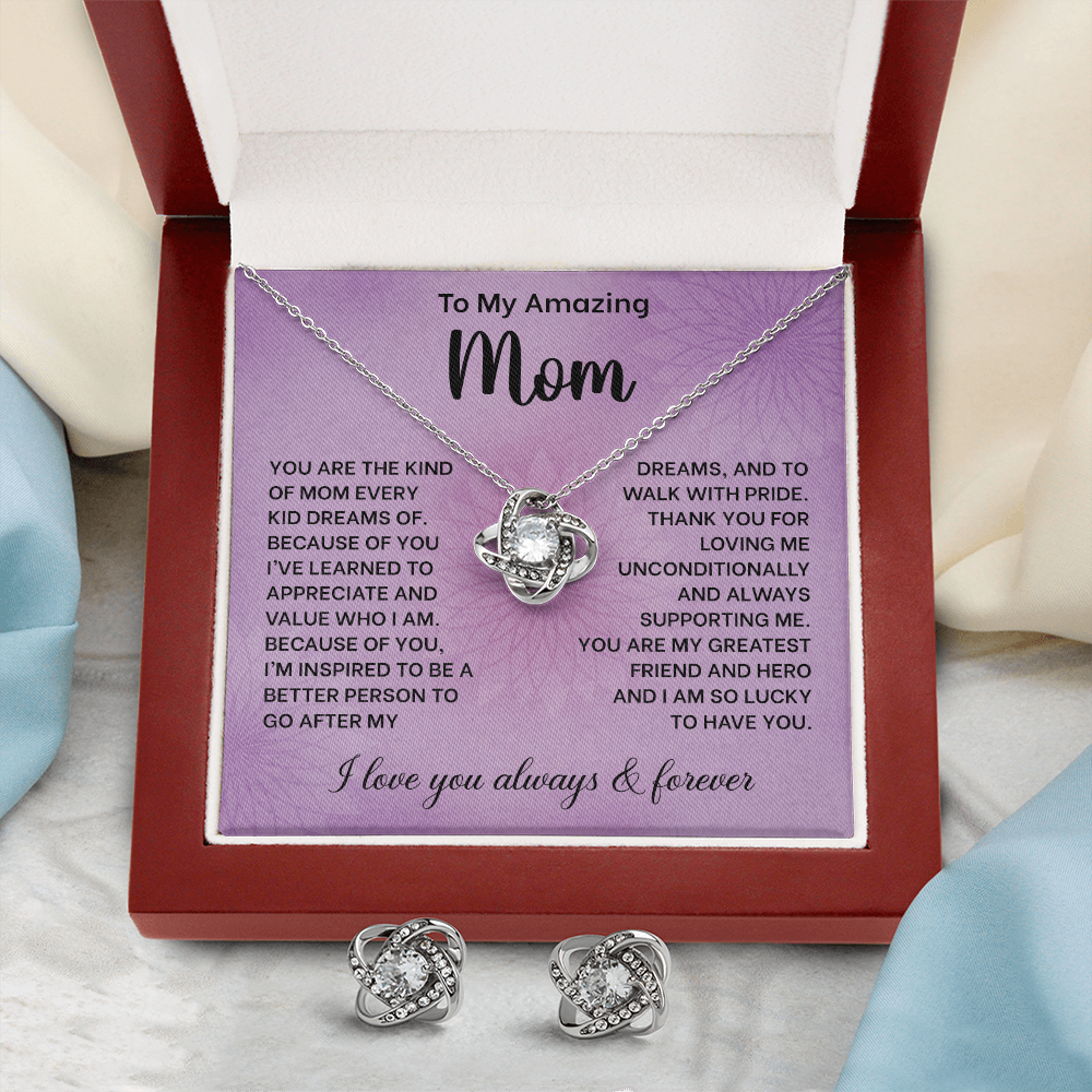 Mother's Day Necklace with Heartfelt Message, "I Love You Always & Forever" Gift, Silver Jewelry