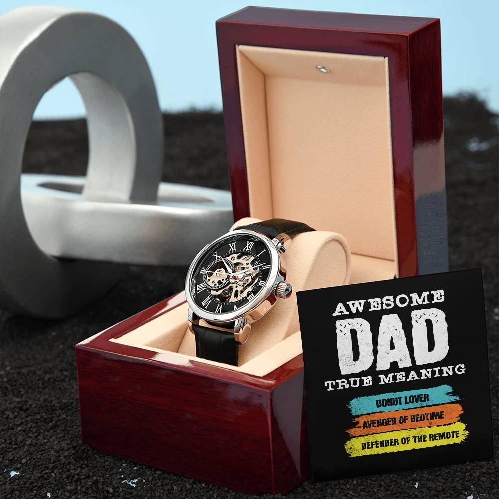 "Elegant Men's Openwork Watch - The Perfect Father's Day Gift"