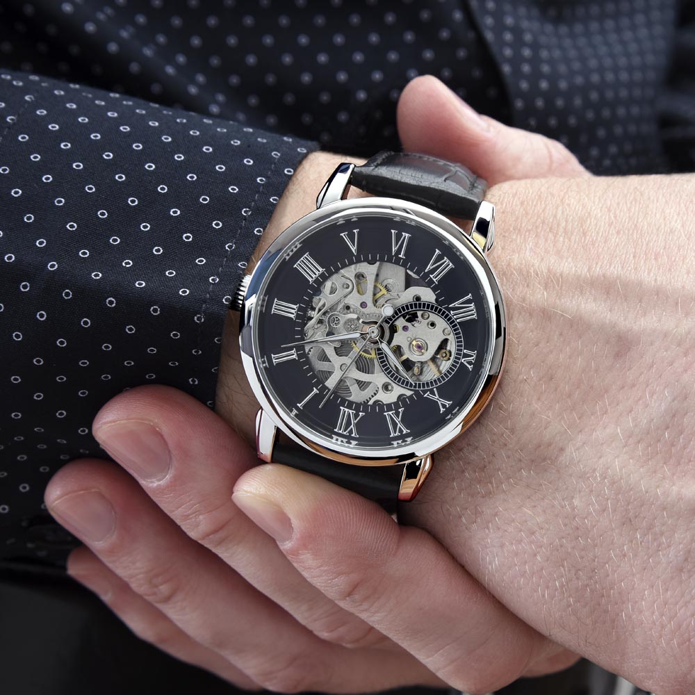 "Elegant Men's Openwork Watch - The Perfect Father's Day Gift"