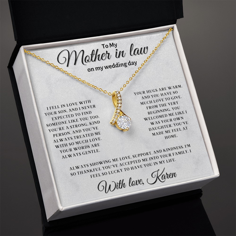 Personalized Mother In Law Necklace, Birthday Gift for Mom In Law, Custom Mother In Law Wedding Gift - Alluring Beauty