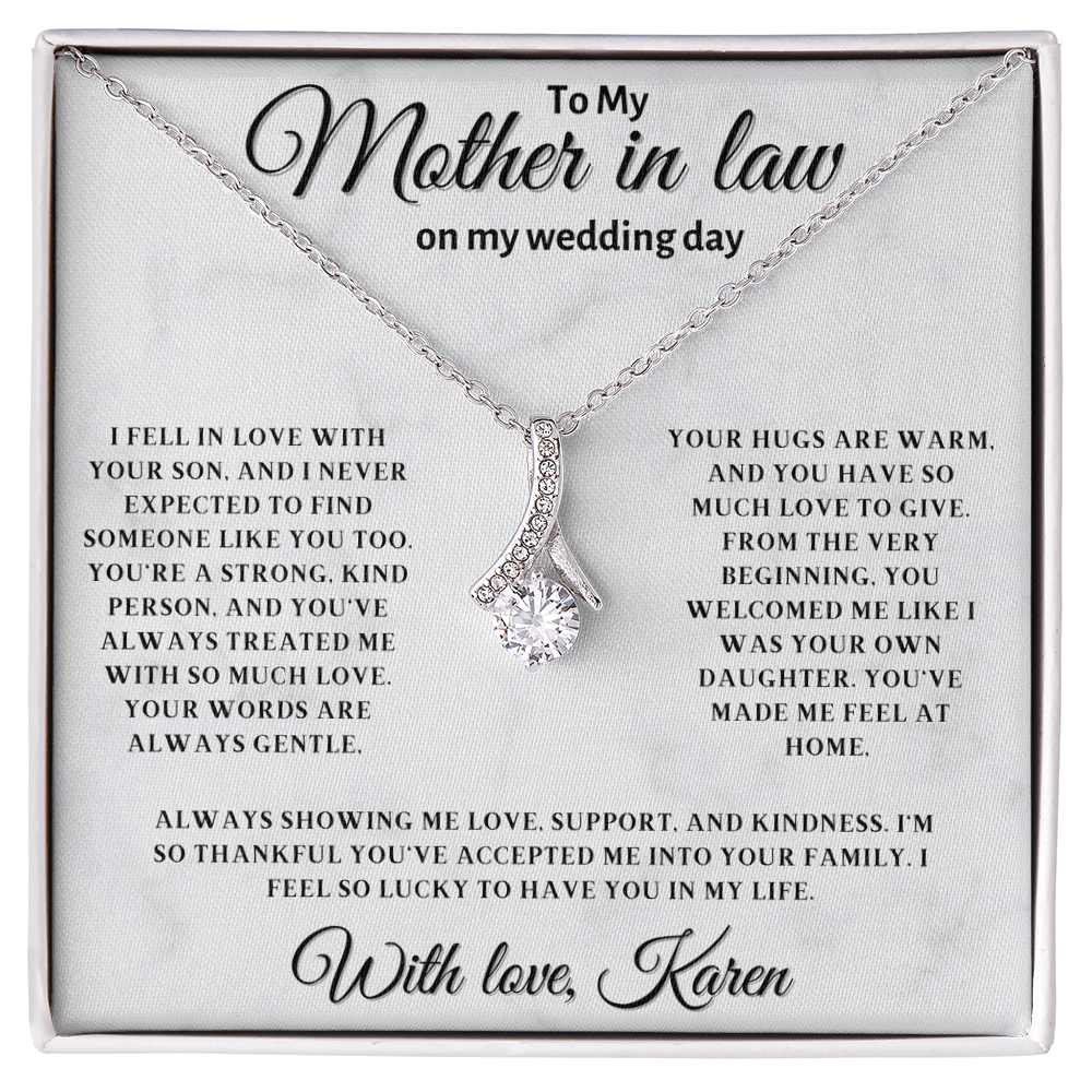 Personalized Mother In Law Necklace, Birthday Gift for Mom In Law, Custom Mother In Law Wedding Gift - Alluring Beauty