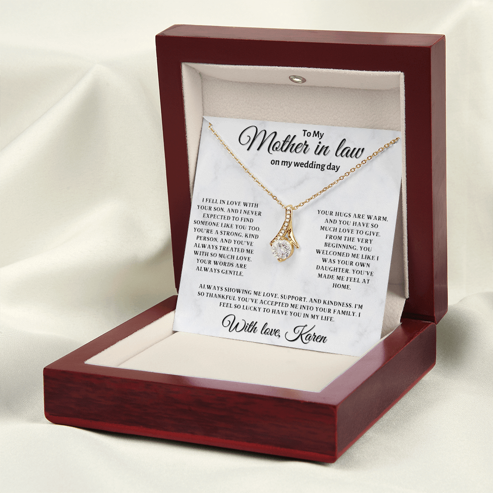 Personalized Mother In Law Necklace, Birthday Gift for Mom In Law, Custom Mother In Law Wedding Gift - Alluring Beauty