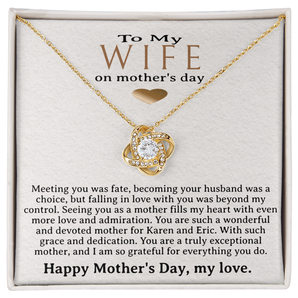 Personalized Wife Mother's Day Necklace, Choice of 6 Styles, Husband to Wife, Appreciation Jewelry
