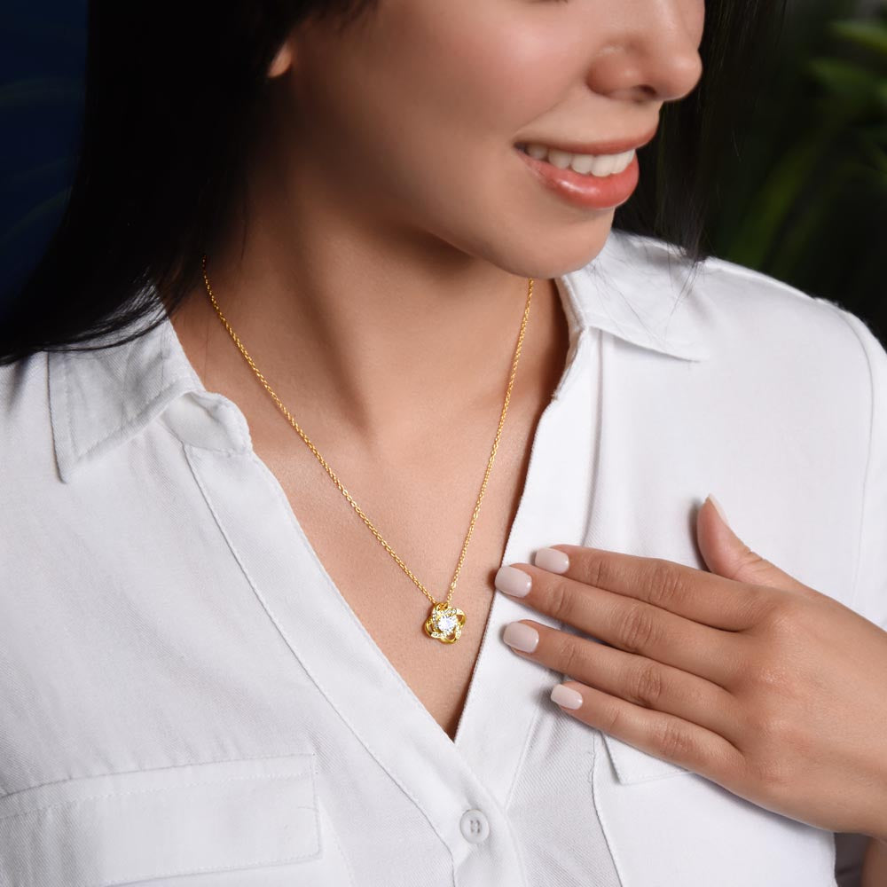 To My Wife Necklace, Gold Knot Pendant, Wife Jewelry Gift,