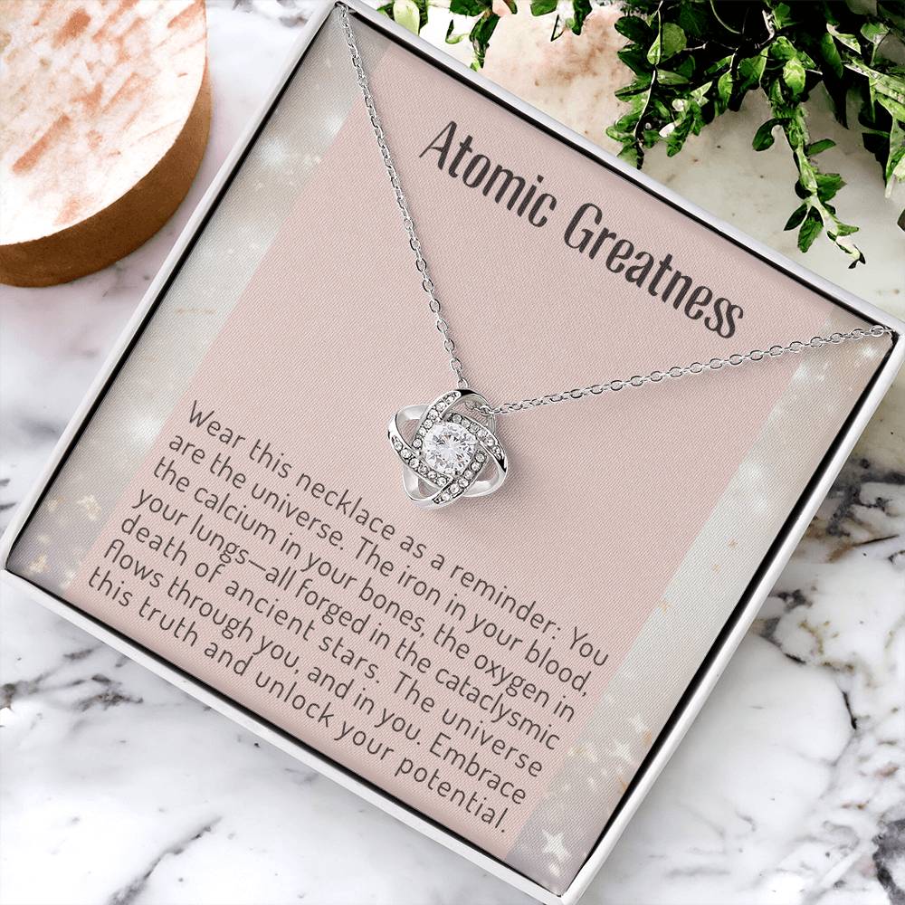 Unlock your potential Necklace | Birthday Gift For Best Friend | Atomic Pendant | Jewelry with card | Cosmic origins chain | Infinite Token