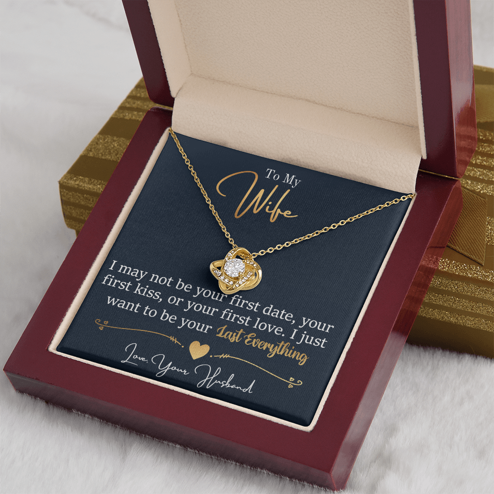 "To My Wife" Love Knot Necklace, Romantic Gift for Wife, Anniversary Jewelry