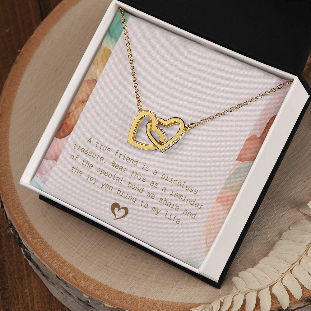 A True Friend Necklace – Elegant Silver Pendant - Interlocking hearts
