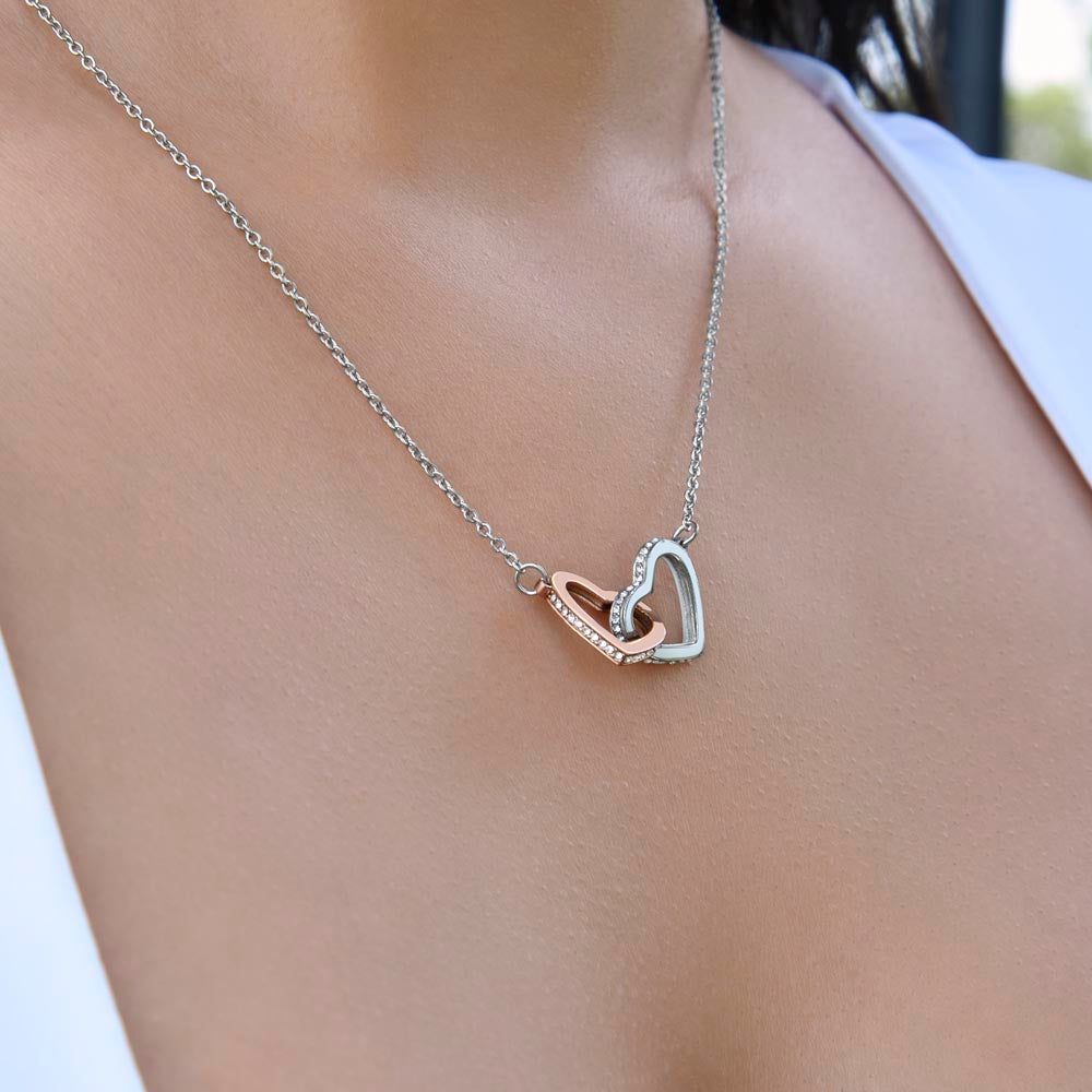 Girlfriend Gift Necklace - "Two Hearts One Chaos" | Romantic Love Jewelry She'll Never Take Off