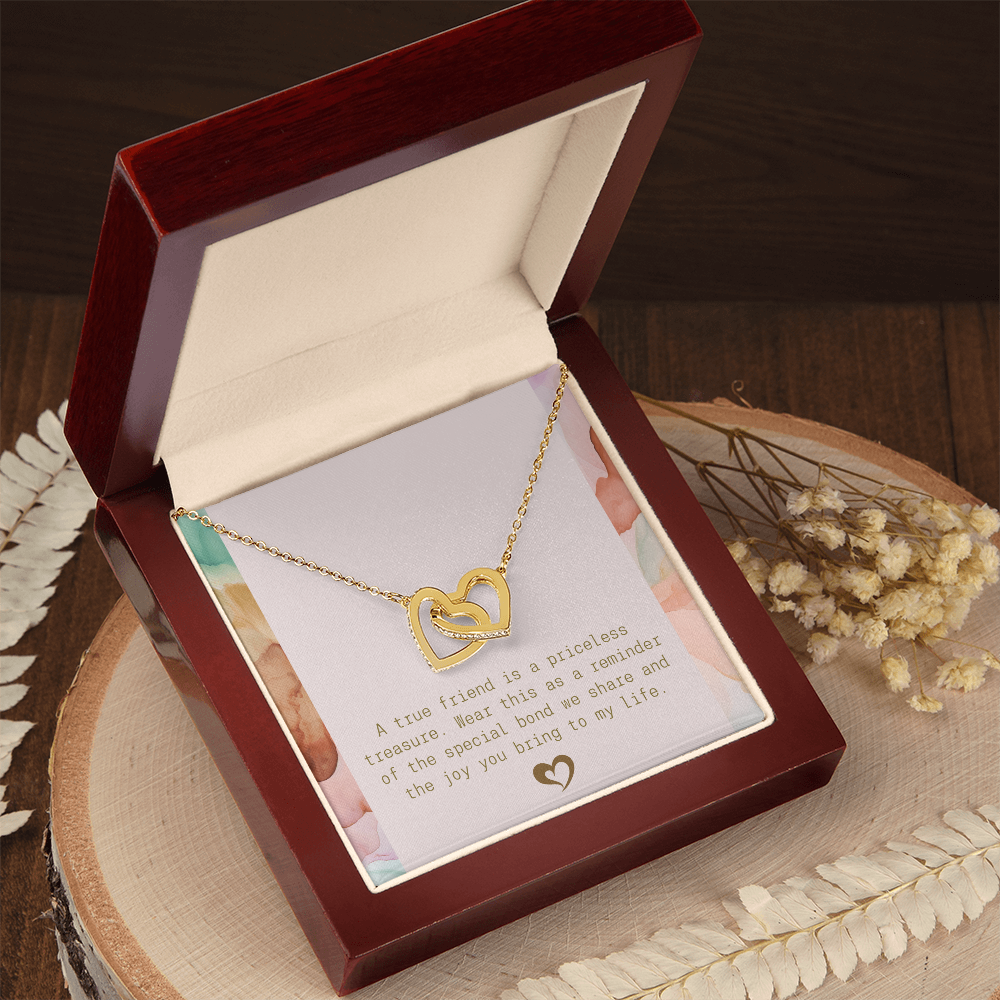A True Friend Necklace – Elegant Silver Pendant - Interlocking hearts