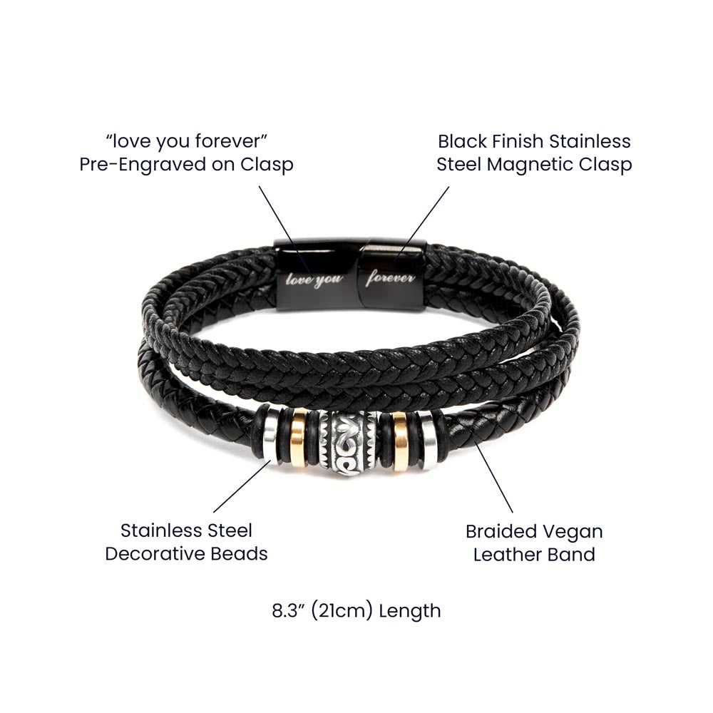 Men's 'Love You Forever' Bracelet - Personalized Acrostic Unique Name Origins and Meanings