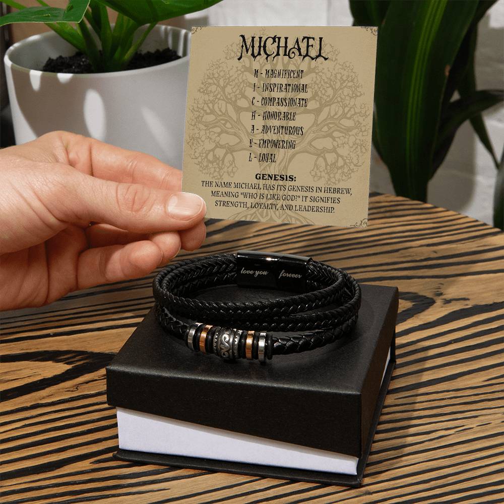 Men's 'Love You Forever' Bracelet - Personalized Acrostic Unique Name Origins and Meanings