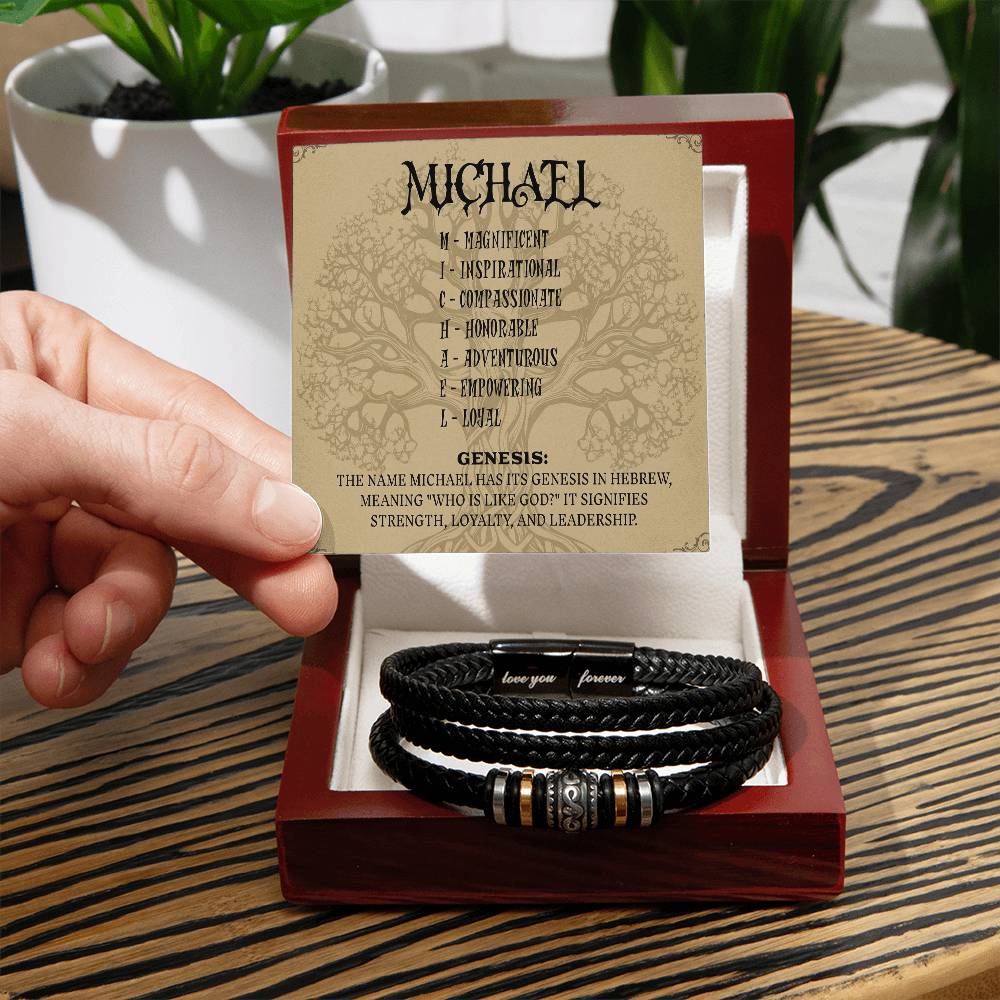 Men's 'Love You Forever' Bracelet - Personalized Acrostic Unique Name Origins and Meanings