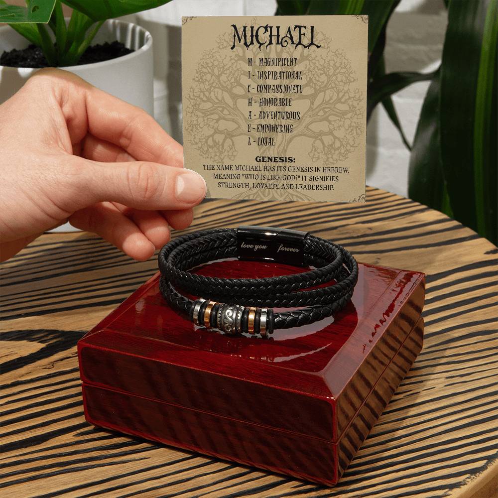 Men's 'Love You Forever' Bracelet - Personalized Acrostic Unique Name Origins and Meanings