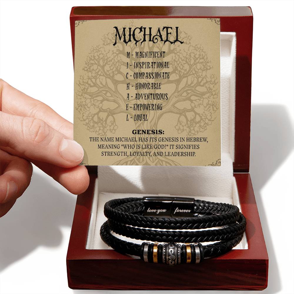 Men's 'Love You Forever' Bracelet - Personalized Acrostic Unique Name Origins and Meanings