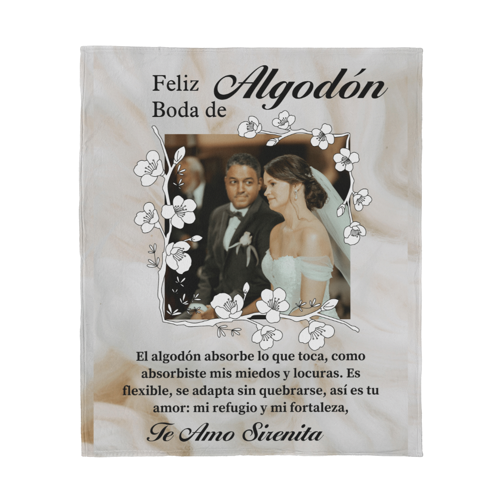 2nd wedding anniversary blanket, cotton wedding blanket