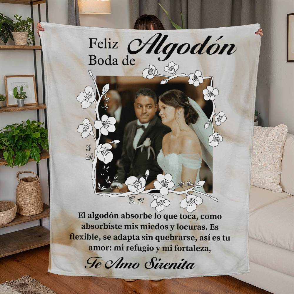 2nd wedding anniversary blanket, cotton wedding blanket