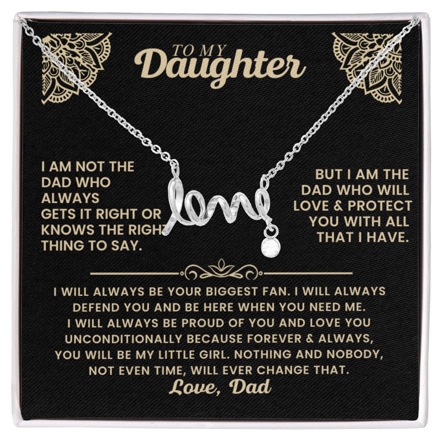 Meaningful Dad to Daughter Necklace - 'From The Moment I Held You' love Jewelry | Touching Father Daughter Gifts That Show Your Love