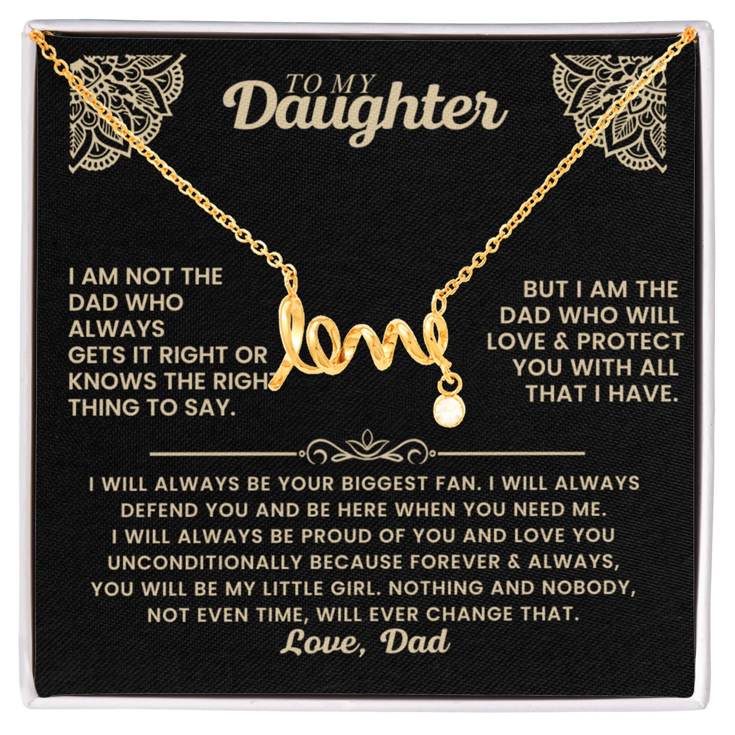 Meaningful Dad to Daughter Necklace - 'From The Moment I Held You' love Jewelry | Touching Father Daughter Gifts That Show Your Love