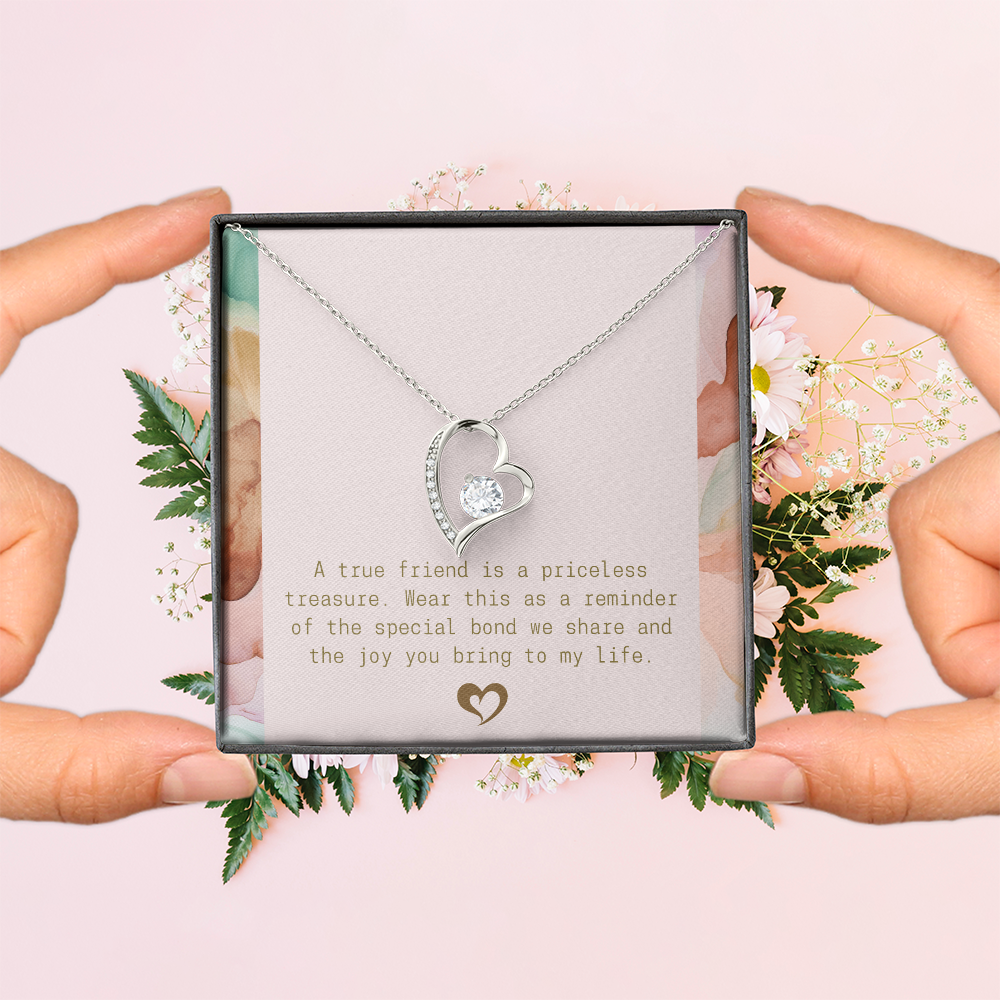 A True Friend Necklace – Elegant Silver Pendant - forever love necklace