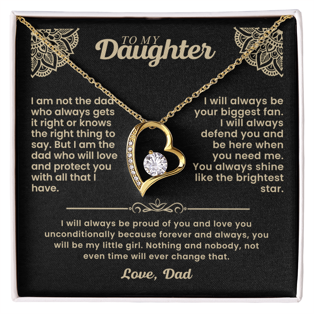 To My Daughter Heart Necklace - A Father's Love She Can Wear Forever