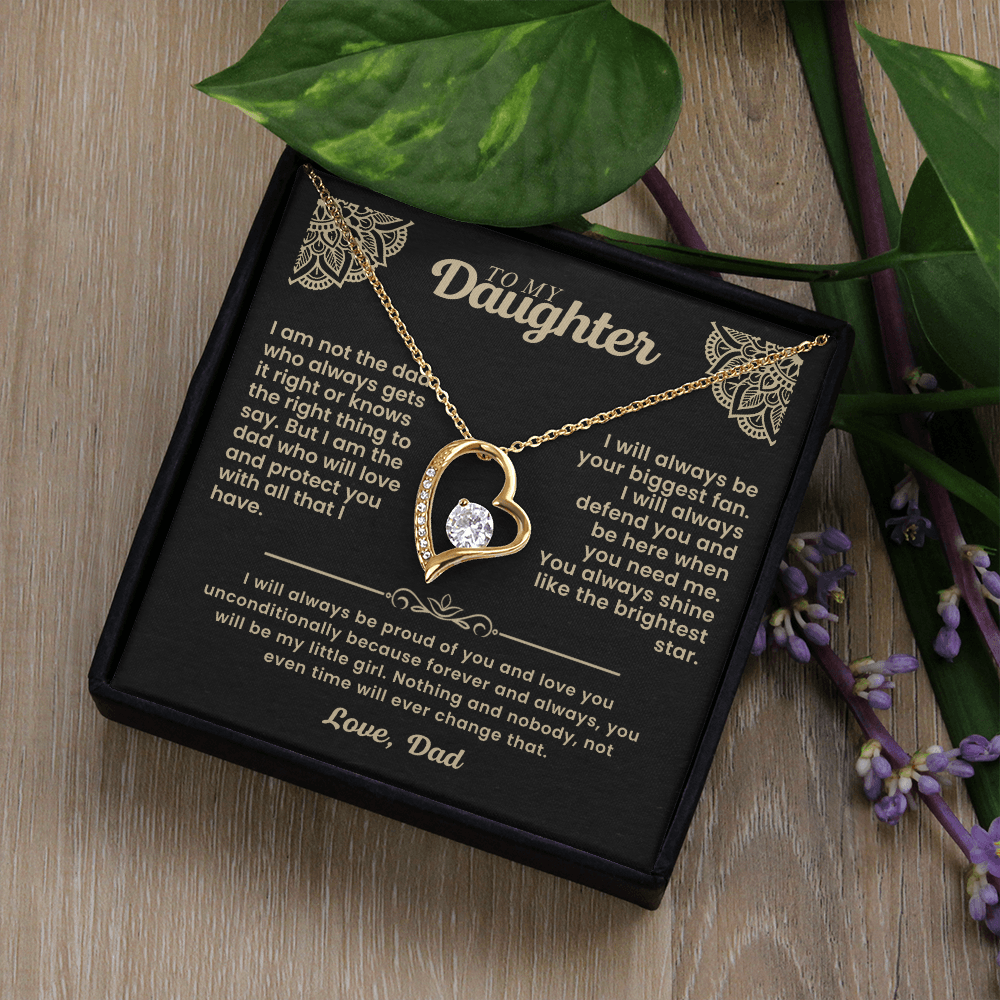 To My Daughter Heart Necklace - A Father's Love She Can Wear Forever