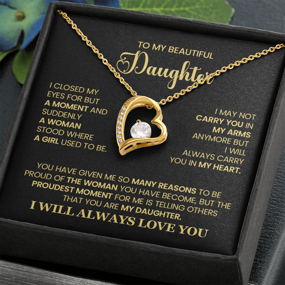 To My Beautiful Daughter - Heartfelt Necklace with Emotional Message Card, Perfect Gift for Birthdays, Graduation, or Special Moments