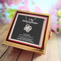 Unbiological Daughter Necklace Gift - Forever Linked Knot Pendant in Rotating Flower Box