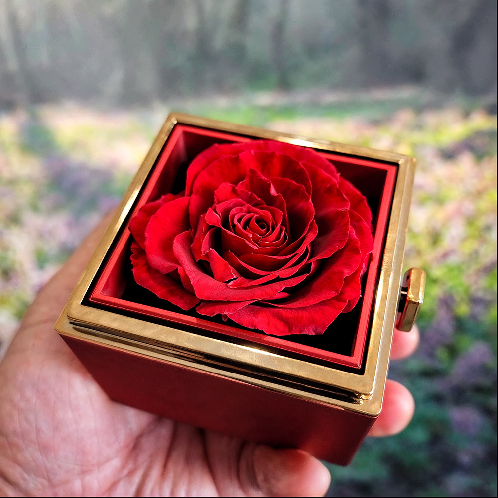 A Blossom of Support: Rotating Flower Box with "To My Stunning Daughter" Necklace
