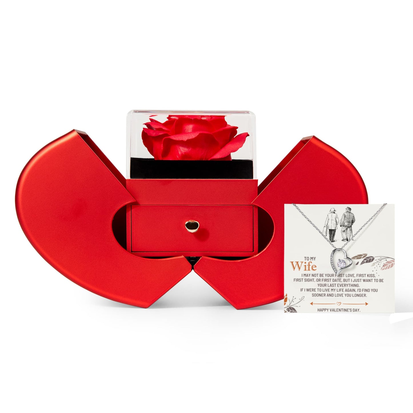 Heart shaped gift box - to my wife - i may not be your first kiss