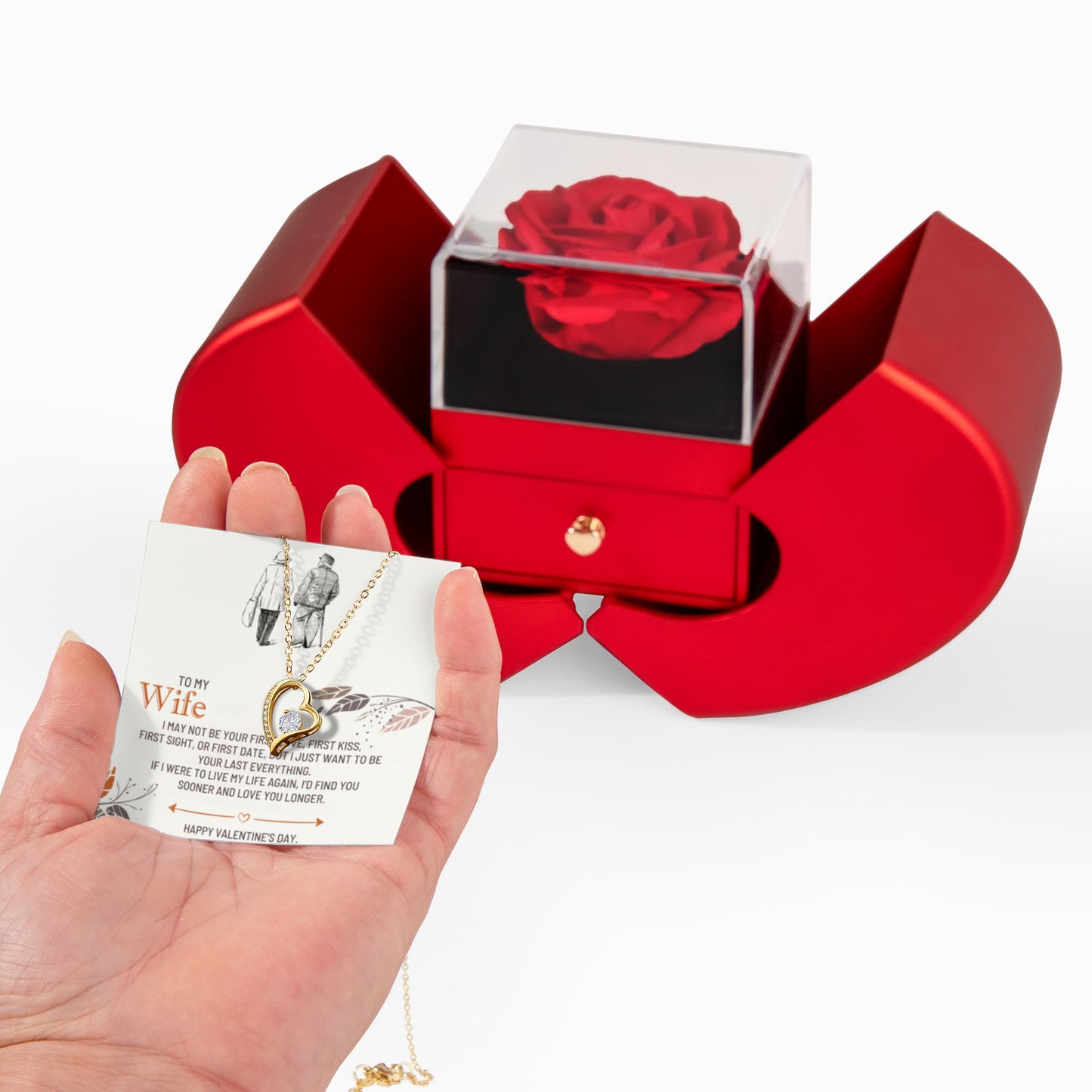 Heart shaped gift box - to my wife - i may not be your first kiss