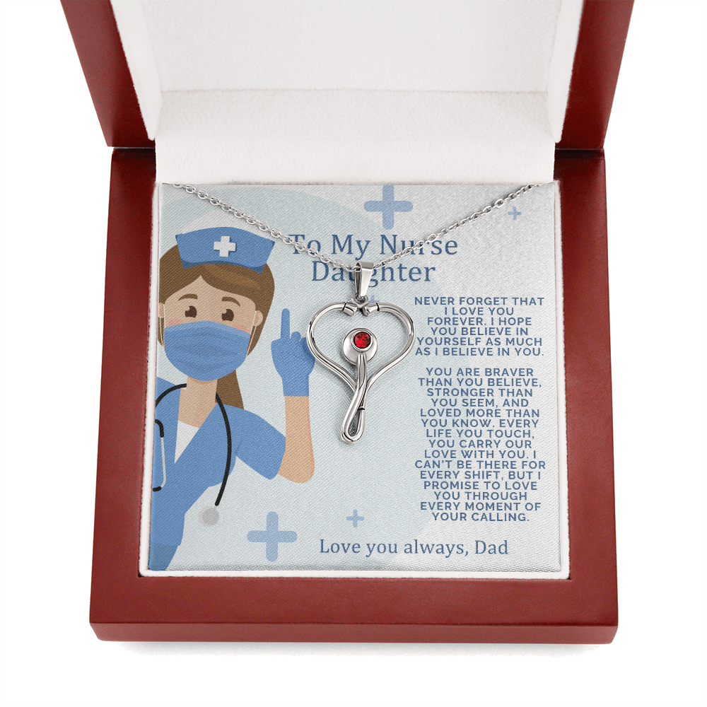Nurse Daughter Gift from Dad - "To My Nurse Daughter" Message Card - Nursing Graduation Gift - Father's Pride Card - Healthcare Worker Gift